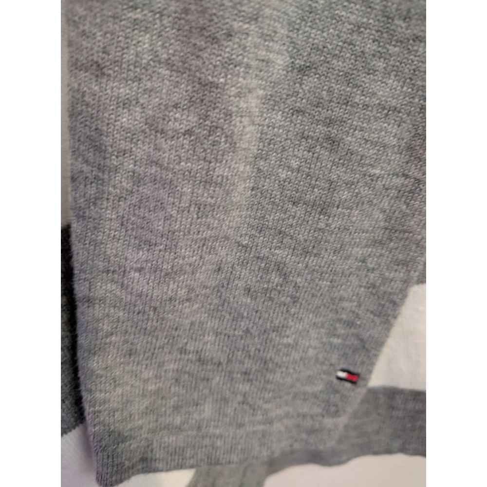 Women's Tommy Hilfiger Gray & White Striped Crew Neck Sweater M - Picture 5 of 8